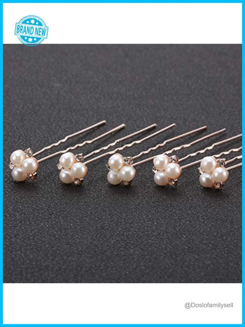 18 Pearl Hair Pins Rhinestone Crystal Bobby Clips for Wedding Bridal